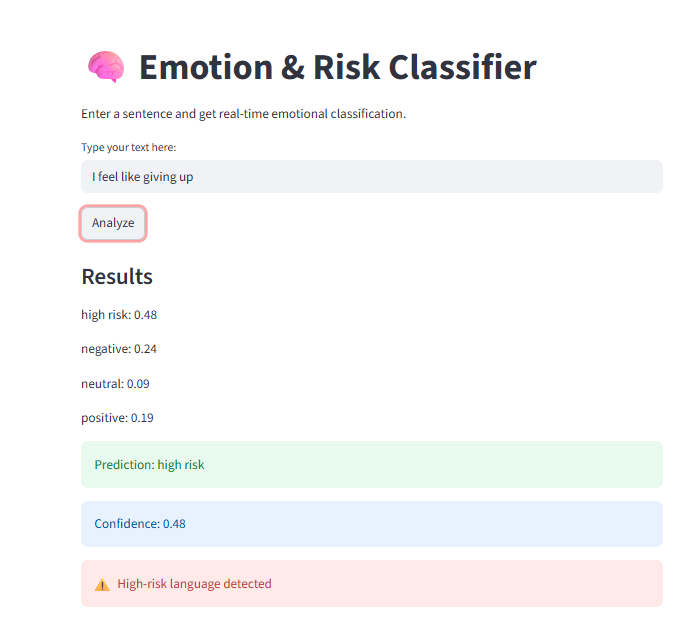 Project: Emotion & Risk Classifier
